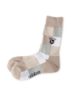 ブロックチェック ソックス メンズ/ベージュ(152)