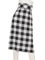 ブロックチェックタイトスカート/ブラック