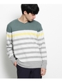 ヘリンボーンボーダープルオーバー/グリーン×ホワイト×イエロー(321)
