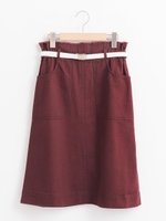 ベルト付Aラインスカート/レンガ