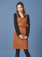 ベルト付きベアワンピース/ブラウン