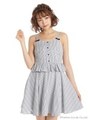 ペプラムストライプワンピース/コン