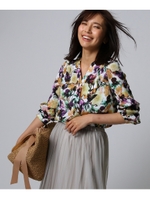 ホリデー.フォト花プリントシャツ/オフホワイト(103)