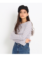 ボートネックリブプルオーバー/ピンク(372)