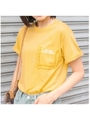 ポケットフリルTシャツ/イエロー