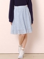 マカロンフローラルレースフリルスカート/ブルー
