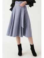 マリオンミモレ丈フレアスカート/SAXBLUE(110)