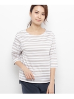 マルチボーダーカットソープルオーバー/ベージュ(352)