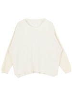 モヘアタッチスリーブ切替ニットプルオーバー/ホワイト