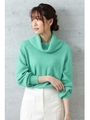 ラメオフタートルニット/エメラルドグリーン(130)