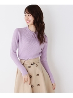 ラメ入りハイネックリブニット/ライトパープル(081)