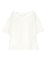 リネンライクラップスリーブブラウス/ホワイト