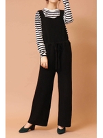 リブニットエプロンコンビネゾン/ブラック(010)