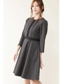 レースブロッキングワンピース/チャコールグレー1(021)