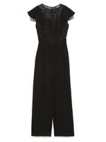 レースロングオールインワン/BLK