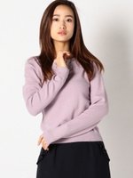 レース花刺繍ニット/紫系