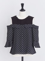 レイヤードブラウス/黒