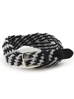 レザー×ゴム編みベルト/ブラック(519)