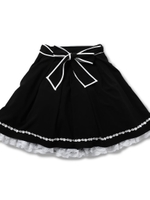 レトロバイカラースカート/クロ