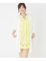 機能ニットロングカーディガン/ホワイト系(002)