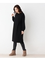 起毛ワッフルワンピース/ブラック(019)