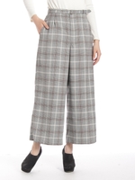 共ベルト付きワイドパンツ/チェック