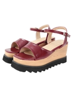 厚底ウェッジソールサンダル/レッド