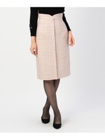 千鳥柄タイトSK/グレイッシュピンク