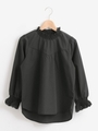 袖ボリュームハイネックブラウス/ブラック