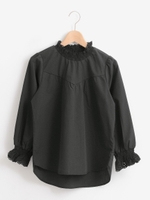 袖ボリュームハイネックブラウス/ブラック