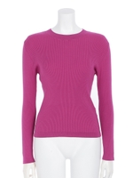 長袖バックデザインニット/濃ピンク