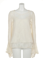 サテンレイヤードLace TOP/IVOY