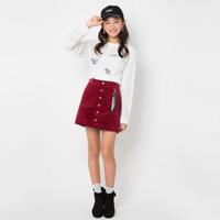 【15%OFF】ロゴチャームつきコーデュロイ台形スカパン
