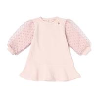 【20%OFF】袖オーガンジー重ね裏起毛ワンピース