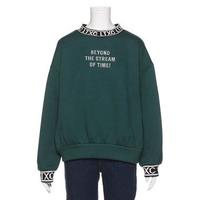 【23%OFF】ロゴ入りラインリブ裏起毛トレーナー