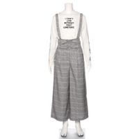 【25%OFF】サスつきチェックレースアップワイドパンツ