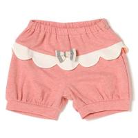【30%OFF】リボンつきスカラップミニ裏毛ショートパンツ