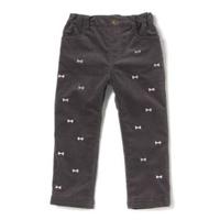 【30%OFF】リボン刺しゅう入り裏起毛コーデュロイパンツ
