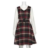 【30%OFF】レースアップチェック柄ジャンパースカート