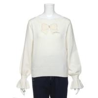 【50%OFF】フリル袖リボンニット