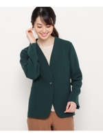 2WAYストレッチノーカラージャケット/モスグリーン(024)