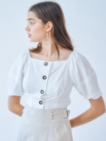 2WAYフロントボタンブラウス/O.WHT