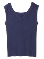 2wayリブニットトップス/ネイビー