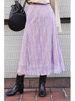 4Wayレース×サテンマーメイドスカート/ラベンダー(080)