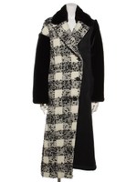 ASYMMETRY CHECK COAT/WHITE