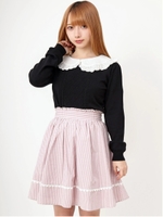 BACKリボンギンガムギャザースカート/ピンク