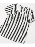 BASIC SHORT SLEEVE V NECK TEE/柄BLK5