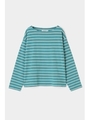 BORDER BOAT NECK TOP/柄TQ5