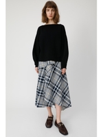 CHECK FLUTTER スカート/柄NVY5