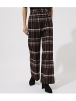 CHECK SEMI FLARE PANTS/柄BRN5